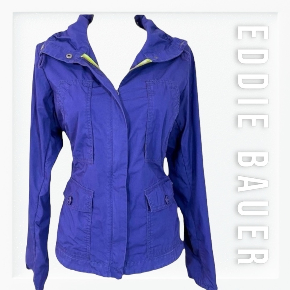 Eddie Bauer Lightweight Indigo High Collar Jacket sz S